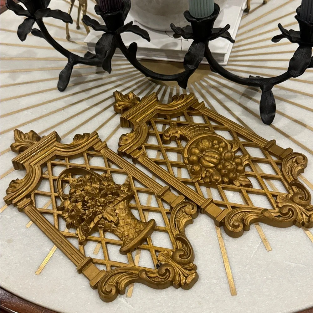 Set of Two Vintage DART INDUSTRIES Gold Wall Decor